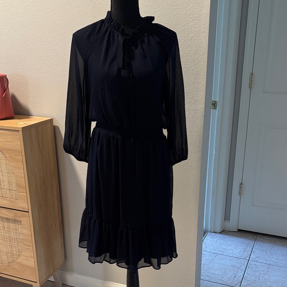 DKNY Midnight Blue Long Sleeve Dress